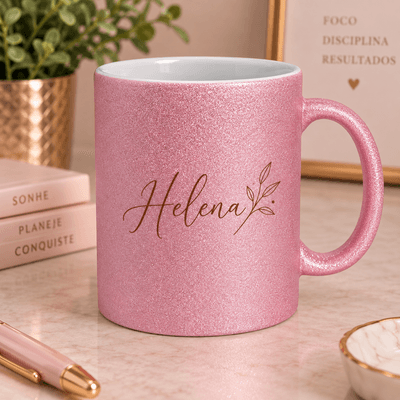 Caneca de Porcelana Glitter