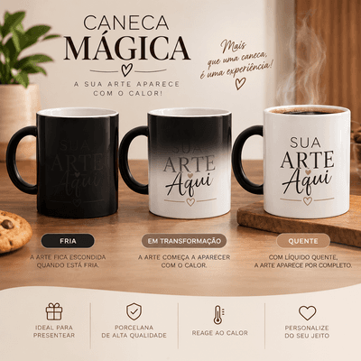 Caneca de Porcelana Mágica
